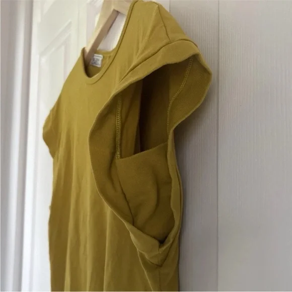 Mustard Yellow Cap Sleeve Top with Gold Buttons - DEE-ZYY- Estimate Size Medium - Picture 2 of 7